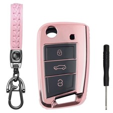 Autoschlüssel Hülle 3 Tasten TUP Kompatibel für VW Golf 7 VW Polo MK7 Tiguan ...
