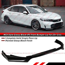 For 2025-2026 Honda Civic MCX Style Gloss Black 1PC Front Bumper Lip Splitter