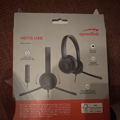 Speedlink METIS USB Stereo-Headset mit Boom-Mikro, 2,0 m, Schwarz
