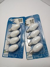 2 Pack GE 4W Night Light Package of 4 bulbs, White - E12 candelabra base C7