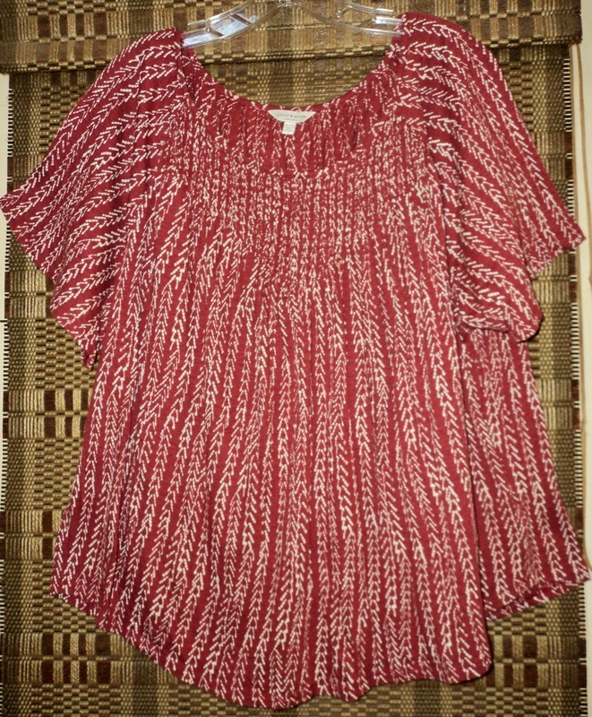 Lucky Brand Women's Peasant Blouse w/ Smocked Top. Sz. XL. Cute!