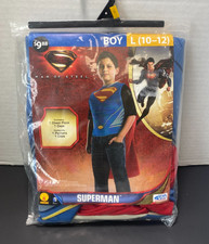 New SUPERMAN, Chest Piece w/Cape Child Halloween Costume Boy- Size L 10-12