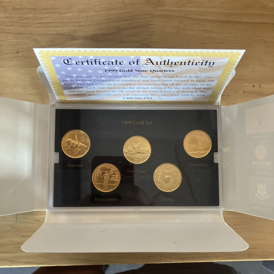 State Quarter Collection with COAs 99’ 00’ 01’ 02’ 03’ Gold and Silver Plated - Image 4 of 4