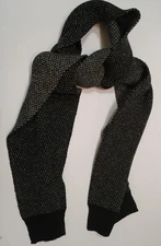 Goorin Bros Scarf Mens One Size Black Gray Lambswool Knit Winter Warm Cozy