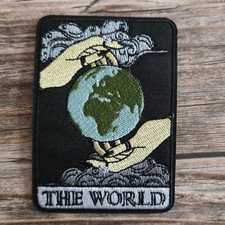 The World Tarot Card Witch Occult Goth Embroidered Iron on Patch