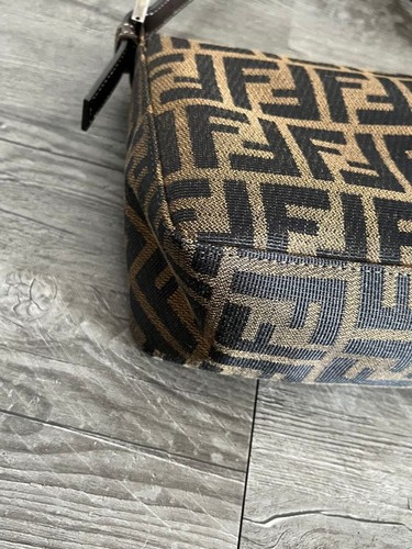 Fendi Vintage Mamma Bucket Zucca Pattern Leather Canvas Handbag From Japan - Afbeelding 17 van 20