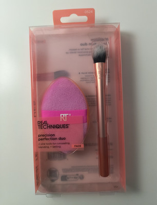 Real Techniques Precision Perfection Duo Brush & Makeup Sponge Set Vegan