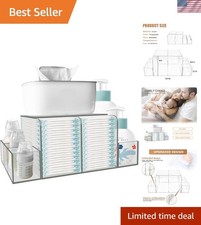 Large Capacity Clear Acrylic Diaper Storage Caddy for Essentials - Detachable