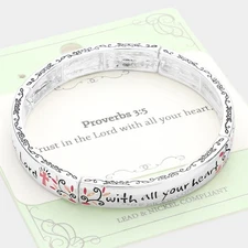 Proverbs 3:5 Message Trust in the Lord with all your heart  Stretch Bracelet