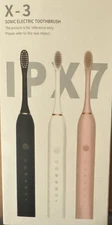 Sale!-New-X3 Sonic Electric Toothbrush Black With 4-Brush Heads,USB-C Cable.
