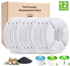 12-Pack Cat Fountain Filters Replacement Filters for 84oz/2.5L Water Fountain