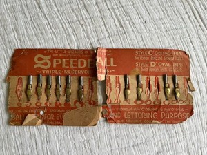 Vintage SPEEDBALL Fountain Pen Nibs Store Display Heavy Paper