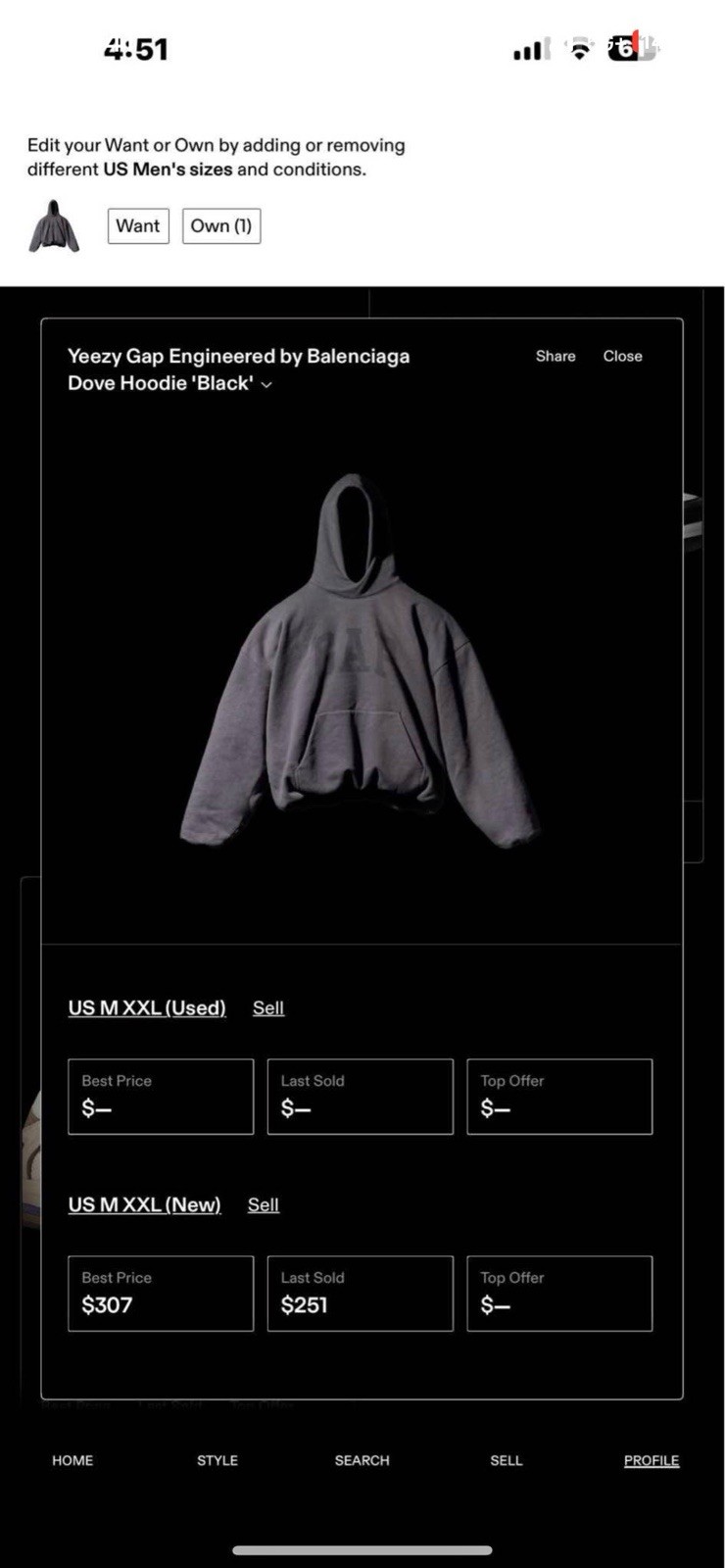 Kanye West YZY Gap Balenciaga Dove Men's Grey Hoodie Sweatshirt XXL