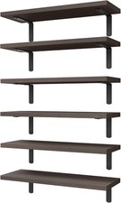 Dark Brown, Book Shelves for Living Room, Bathroom Storage Shelves, Farmhou