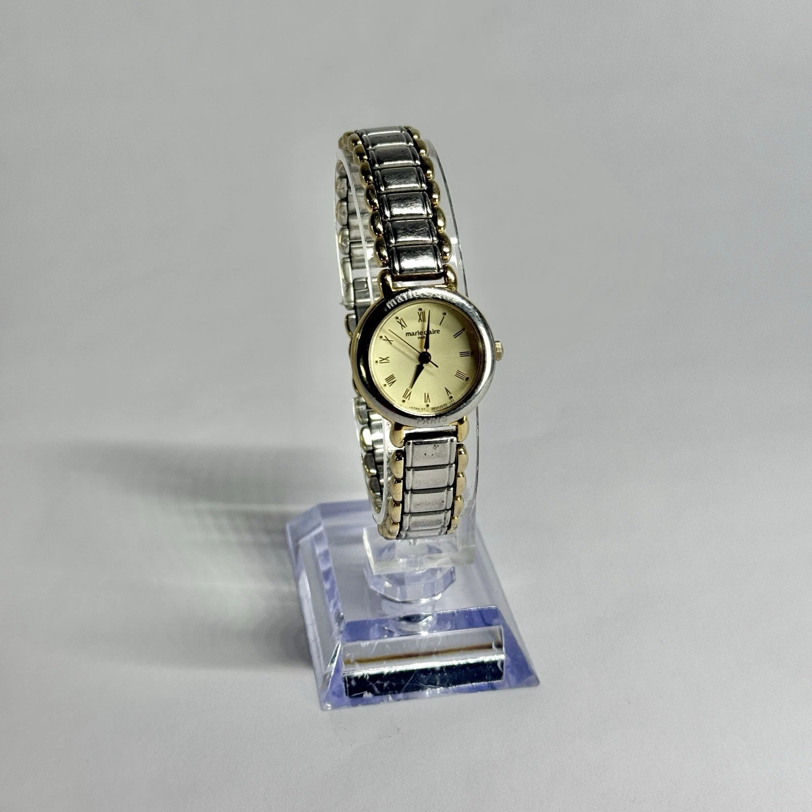 MARIE CLAIRE D852F1 Analog Quartz Silver Tone Women Vintage Watch W705 *WORKING