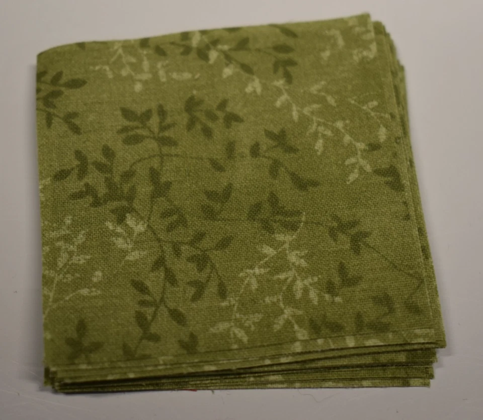 177 piece 2.5" fabric squares lot MINI CHARM green floral tonal blender fall - Image 4 of 4