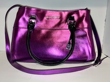 Younique Purple Metallic Cosmetic Make Up Shoulder Bag Purse Presenter Charms