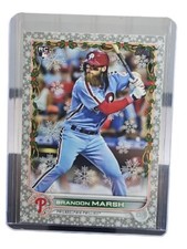 2022 Topps Holiday Brandon Marsh rookie card #HW66 - Metallic Holiday parallel. rookie card picture