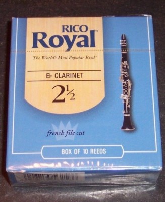  RICO ROYAL Eb , E Flat CLARINET REEDS 10 pcs. Strength  2 1/2 FRENCH FILE CUT 