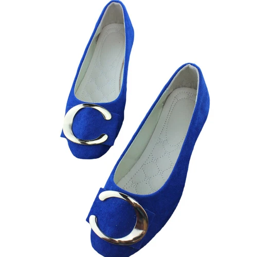 Women Flats Slip On Flat Shoes Formal Ladies Square Toe Classic Pumps Buckle - Bild 51 von 113