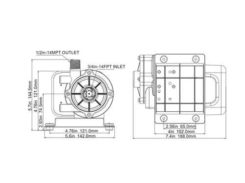 SEAFLO 500 GPH Air Conditioning Pump Marine Seawater Circulation AC Pump 115V - Picture 8 of 9