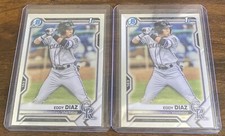 Eddy Diaz 2021 Bowman Prospects Chrome 1st Bowman #BCP-33 Rockies Lot (2)