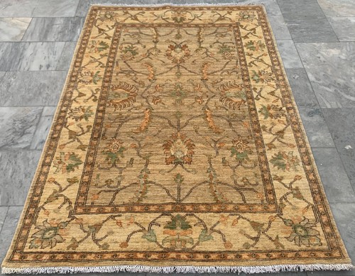 Rare Hand Knotted Veg Dye Chobi Afghan Wool Area Rug 4x6 ft Free Ship
