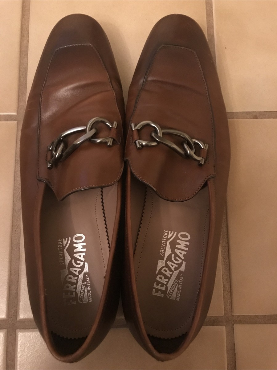 salvatore ferragamo mens ree double gancini bit leather 