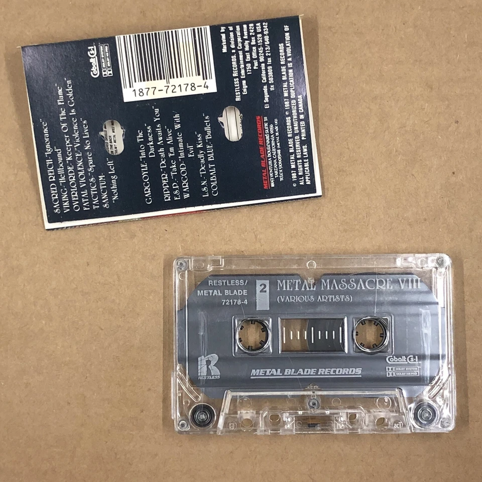 METAL MASSACRE Cassette Tape 80s Metal Thrash VOLUME 8 OVERLORDE SANCTUM WARGOD — 第 3/4 张图片