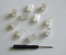 10x Guitar Amp Effect Pedal Knobs 1/4" Davies 1900H Style Knob Set Screw Clear