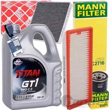 FILTERSET INSPEKTIONSPAKET+FUCHS GT1 5W30 passend für SMART 451 / 61-120 PS