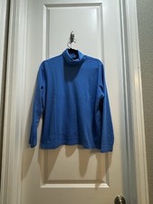 LL Bean Blue Turtleneck XL Long Sleeve Armpit To Armpit 22 Length 25 Cotton