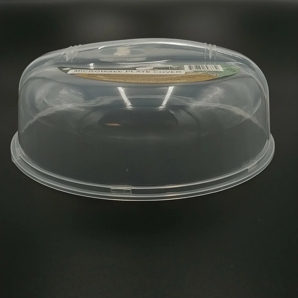 Cubierta de placa de microondas de plástico 2 piezas tapa de salpicaduras de ventilación de vapor transparente plato de comida de 10,25" Foto 2 de 4