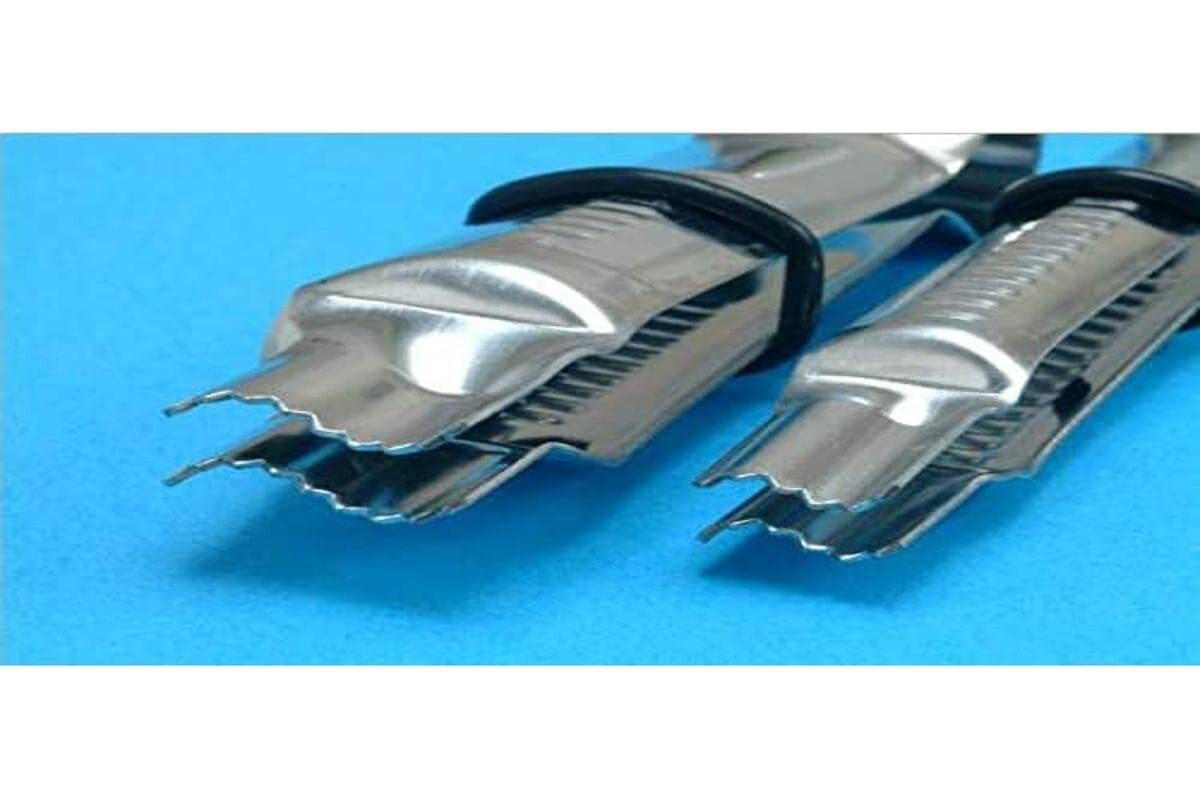 PME Wavy Line Serrated Crimpers, Grandi e Piccole Dimensioni, Set di 2