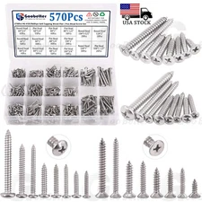 #6 #8 #10 #12 Phillips Self Tapping Screw Set Flat/Pan Head Stainless Screws kit