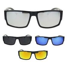 Mens 90s Classic Rectangular Sporty Gangster Shade Sunglasses