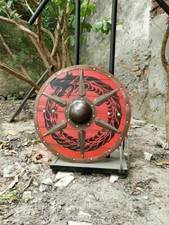 Shield Viking Wooden Heavy 24" Medieval Metal Fitted Battle Ready Handmade Gift