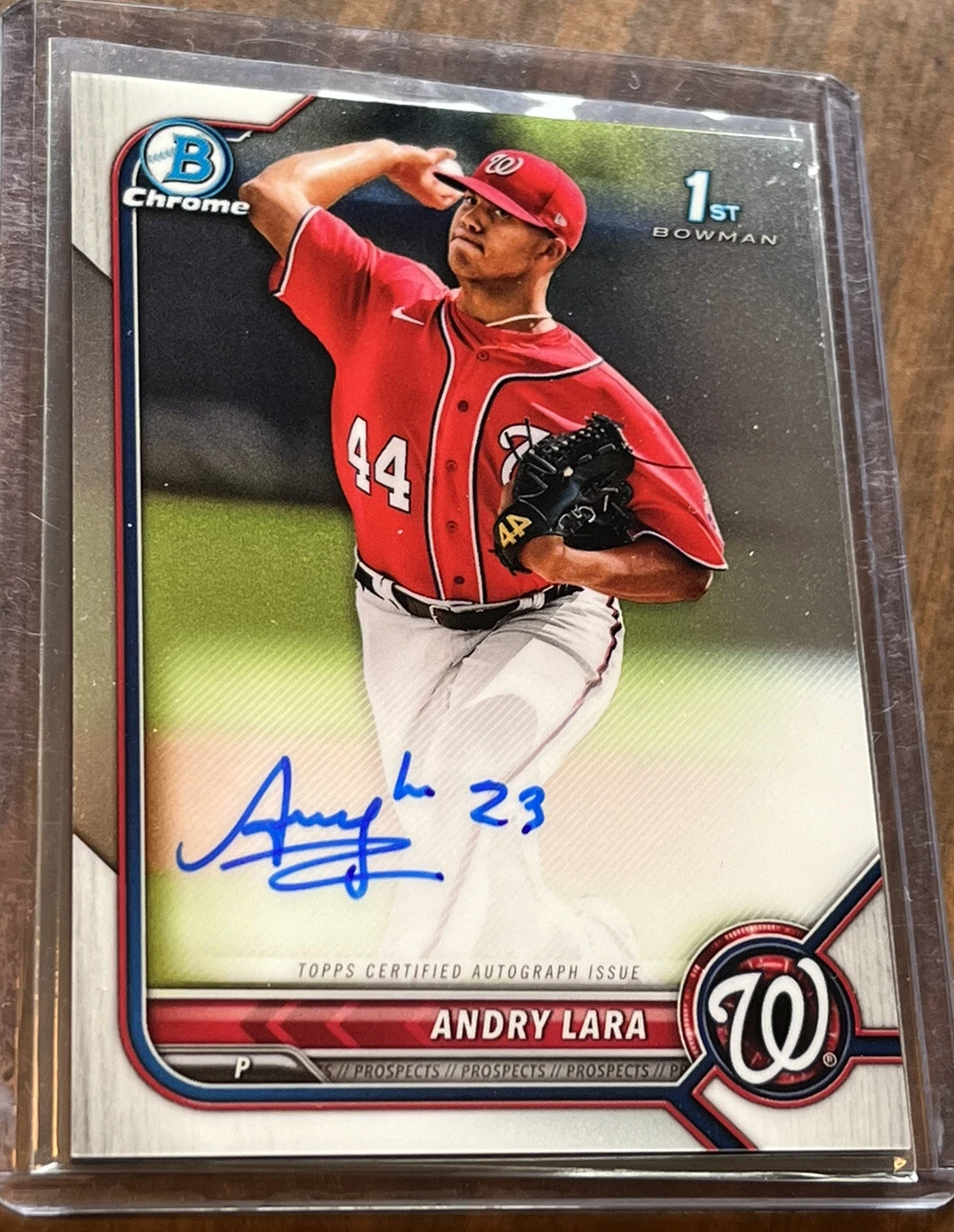 2022 Bowman Chrome Prospect RC AUTO # CPA-AL, Andry Lara - Washington Nationals
