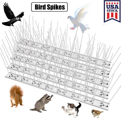 4× Bird Spikes for Small Birds Pigeons 4 ft anti Bird Squirrel Cat Fence Spike