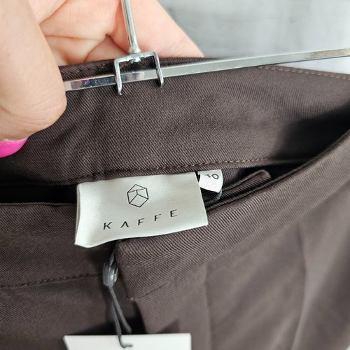 Kaffe Women's Cropped Straight Leg Trousers EUR 40 UK 12 Java Brown Zip - Bild 11 von 16