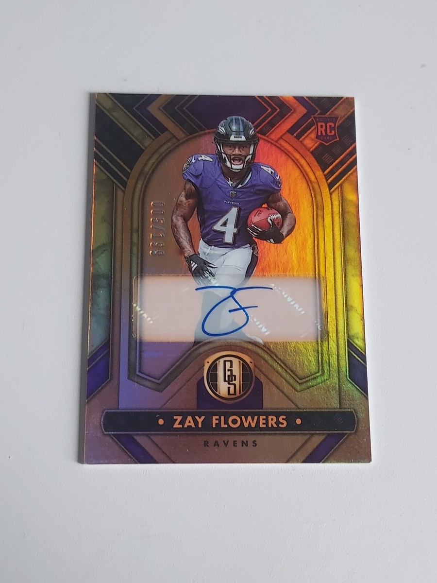 ZAY FLOWERS 2023 GOLD STANDARD AUTOGRAPHED ROOKIE CARD. #5/199