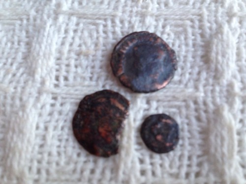 Roman X3 Worn Coins Of Late Emperors Including Little Minim