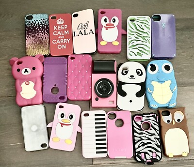 Lot of 18 Used iPhone Phone Cases Case Owl Panda Keep Calm Cute | eBay