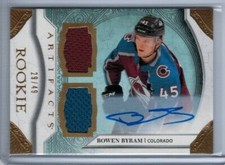 2020-21 Upper Deck Artifacts Bowen Byram Dual Jersey Auto RC #'ed 29/49 **Read**
