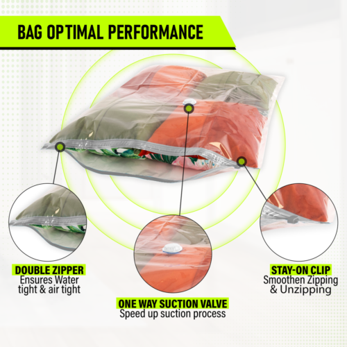 Large Vacuum Storage Bags – Space Saver for Home & Travel with Hand Pump, 6 Pack - Picture 5 of 7