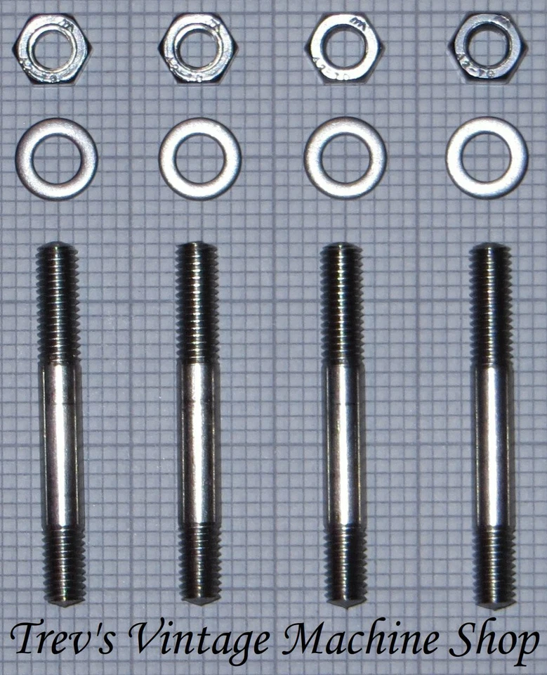 Tacos de escape, tuercas y arandelas de acero inoxidable Honda CB200T, cantidad 4 ES19 Foto 2 de 2