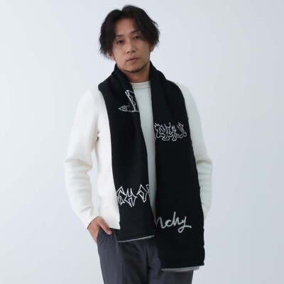 GIVENCHY 84% wool, 8% virgin wool, 8% silk, wool scarf From Japan