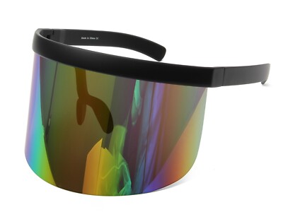 Oversized Colored Visor Protection Sunglasses - Large Tinted Face Shield Shades