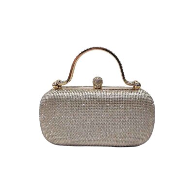 Argento Borsa Borsetta Rigida Da Sera Borsetta Donna Con Strass