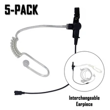 5x Acoustic Tube Earpiece Quick Release Male Adapter for Two Way Radio Headsets